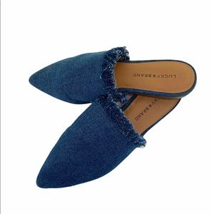 Lucky Brand Blue Denim Flats, Mules, Loafers Shoes